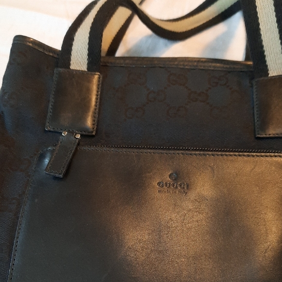 Gucci Handbags - Gucci Black Lea Bag with Silver Hardware